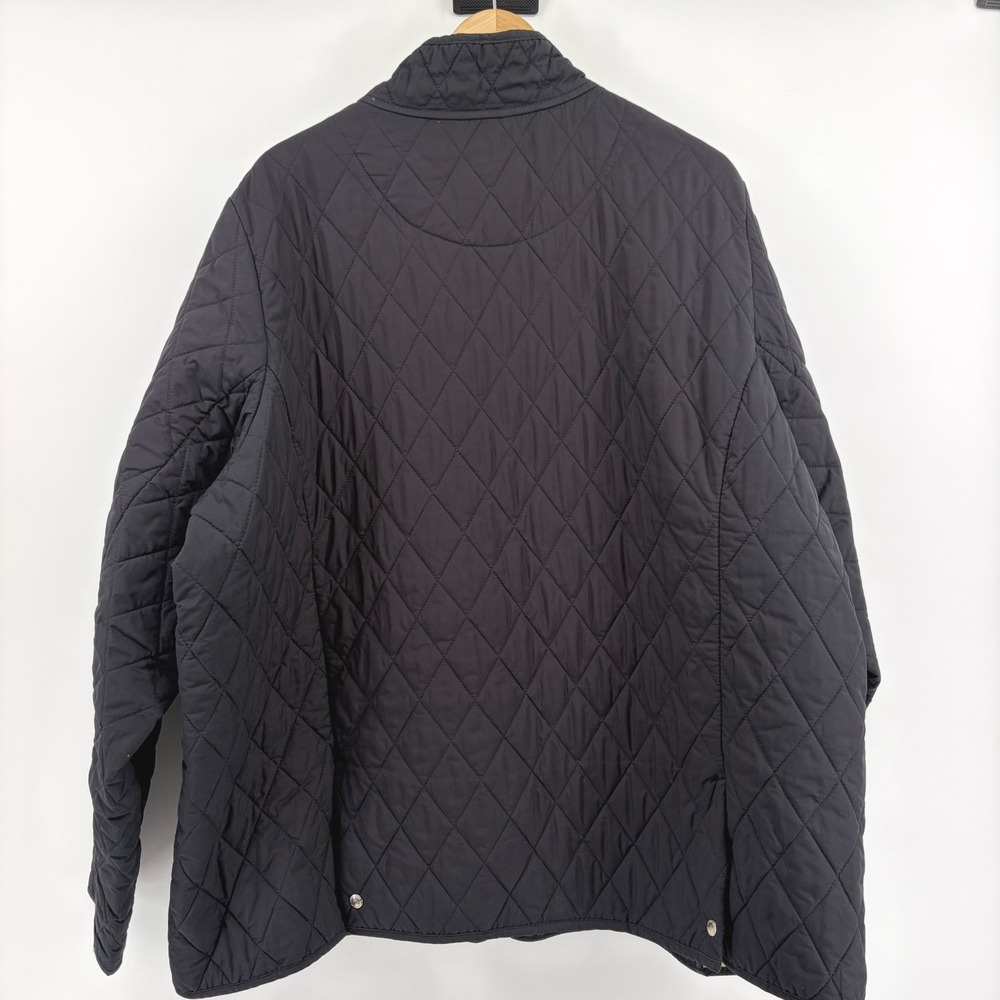 Lands End Mens‎ 3X Black Quilted Jacket Diamond Stitch Full Zip Mock Neck Coat - Picture 3 of 9